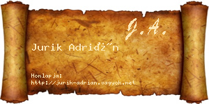 Jurik Adrián névjegykártya